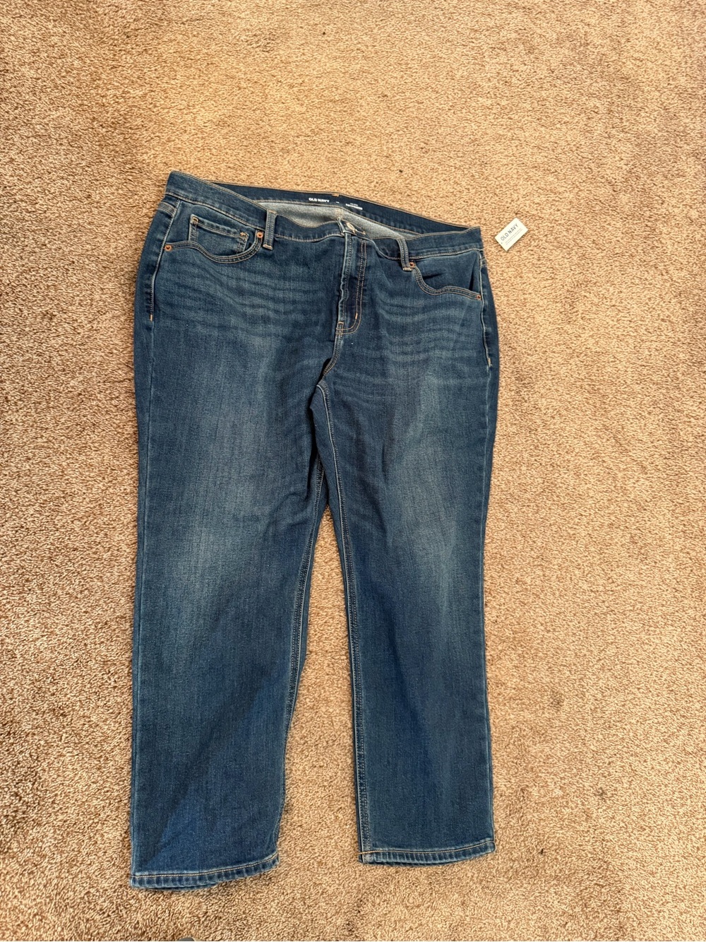 Old Navy Women's Straight-Leg Dark Blue Denim Jeans